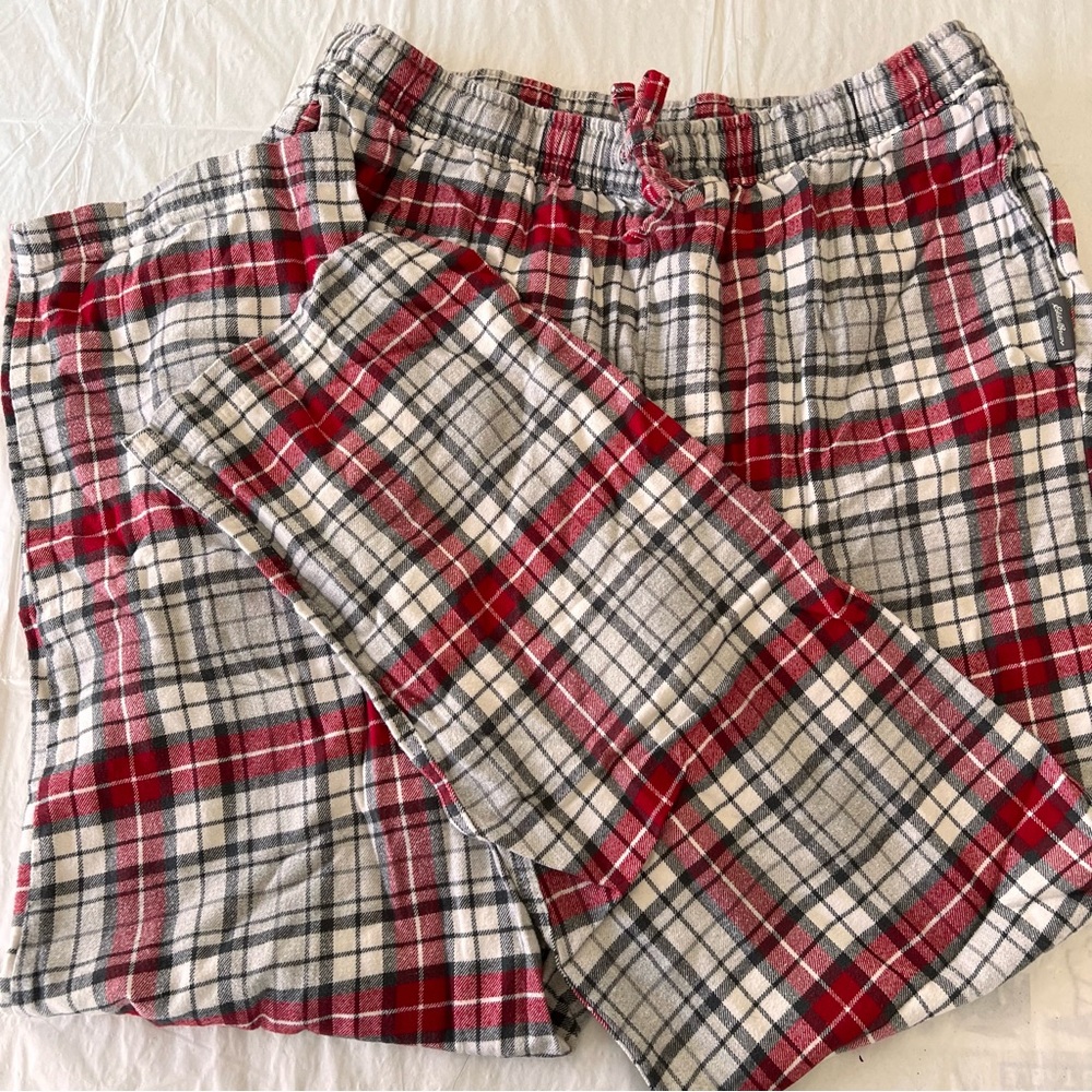 Eddie Bauer Red and Gray Plaid Pajama Pants